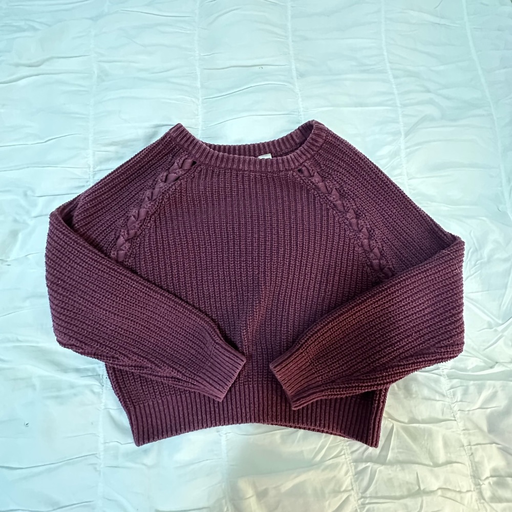 Burgundy Cropped Sweater